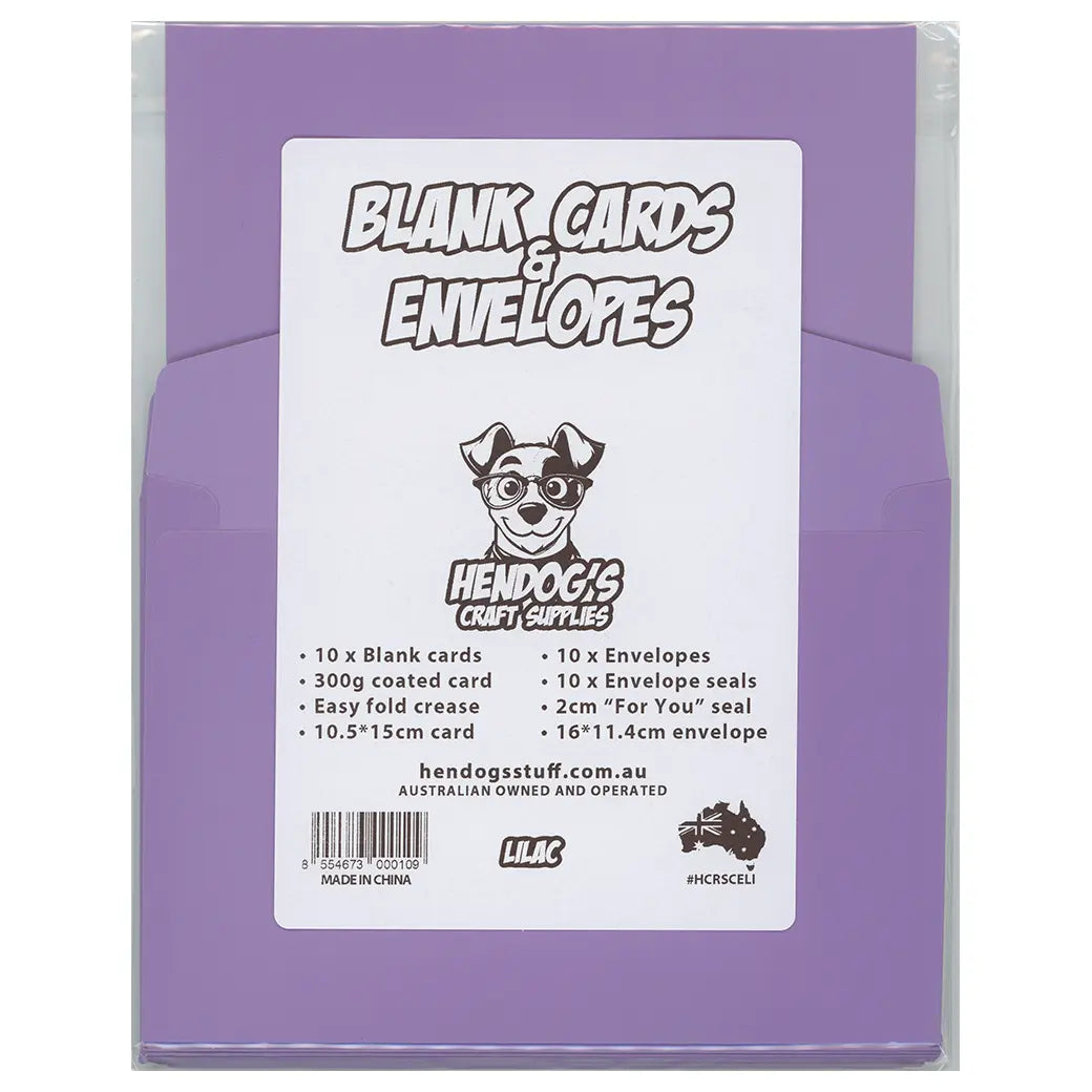 Blank Cards & Envelopes - Lilac | Cardmaking craft supplies Australia