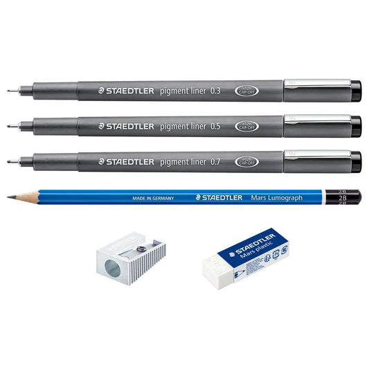 STAEDTLER Pigment Liner Artist Set | Comic Book | Illustration | Drawing | Art Supplies Australia